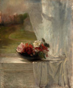 John La Farge - Flowers on a Window Ledge, c. 1861