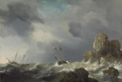 Willem van de Velde the Younger - Ships in a Gale, 1660