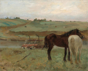 Edgar Degas - Horses in a Meadow, 1871