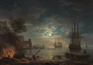 Claude-Joseph Vernet - Moonlight, 1772