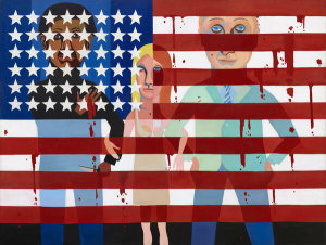 Faith Ringgold - American People Series #18: The Flag is Bleeding, 1967