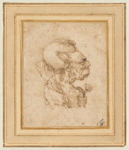 Leonardo da Vinci - Grotesque Head of an Old Woman, 1489/1490