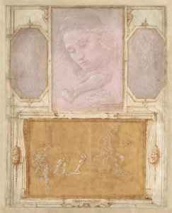Giorgio Vasari - Page from "Libro de' Disegni" (with drawings by Botticelli and Filippino Lippi), probably 1480-1504