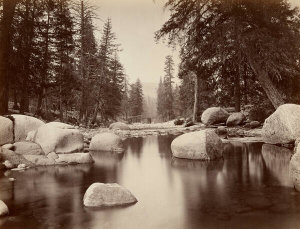 Eadweard Muybridge - Clark & Moore, Merced River, Yosemite, 1872