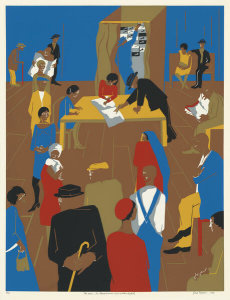 Jacob Lawrence - The 1920's...The Migrants Arrive and Cast Their Ballots, 1974