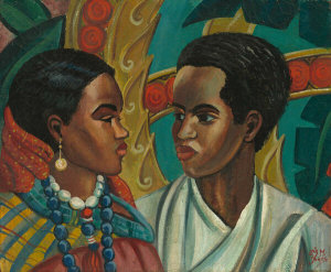 Lois Mailou Jones - The Lovers (Somali Friends), 1950