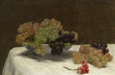 Henri Fantin-Latour - Still Life with Grapes and a Carnation, c. 1880