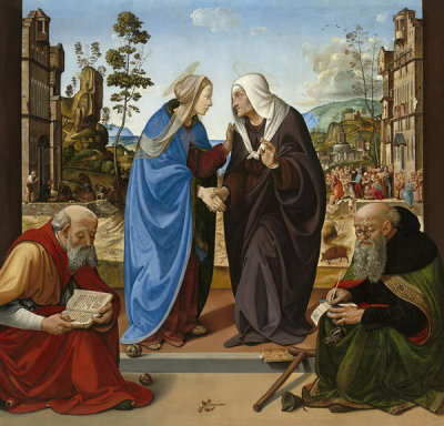 Piero di Cosimo - The Visitation with Saint Nicholas and Saint Anthony Abbot, c. 1489/1490