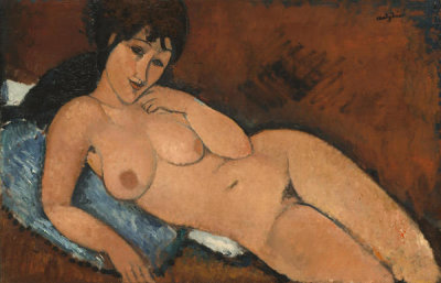 Amedeo Modigliani - Nude on a Blue Cushion, 1917