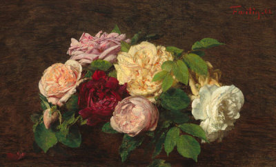 Henri Fantin-Latour - Roses de Nice on a Table, 1884