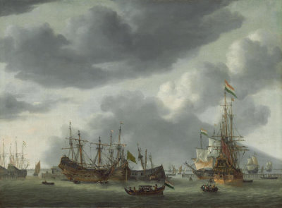 Reinier Nooms - Amsterdam Harbor Scene, c. 1658