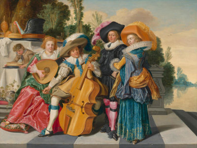 Dirck Hals - Merry Company on a Terrace, 1625