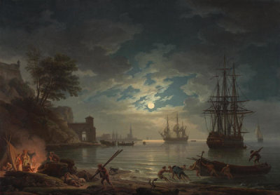 Claude-Joseph Vernet - Moonlight, 1772