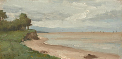 Jean-Baptiste-Camille Corot - Beach near Etretat, c. 1872