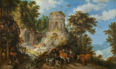 Roelandt Savery - Landscape with the Flight into Egypt, 1624