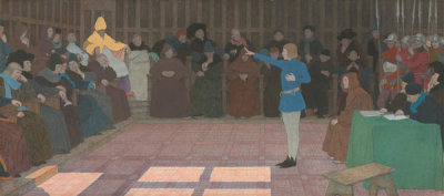 Louis Maurice Boutet de Monvel - The Trial of Joan of Arc (Joan of Arc series: VI), c. late 1909-early 1910