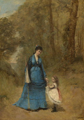 Jean-Baptiste-Camille Corot - Madame Stumpf and Her Daughter, 1872