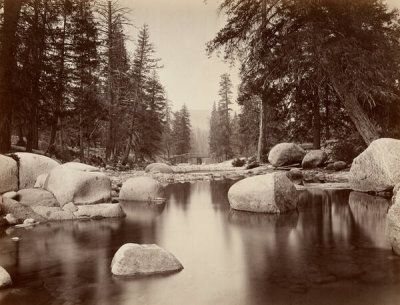 Eadweard Muybridge - Clark & Moore, Merced River, Yosemite, 1872