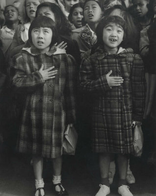 Dorothea Lange - Public school flag pledge ceremony, San Francisco, April 1942